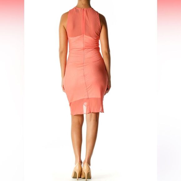 StyleStalker Coral Mesh Fitted Mini Dress NWT S - Picture 3 of 8